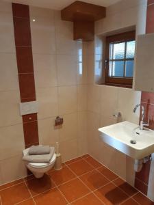 Koupelna v ubytování Ferienwohnung Haus Bergfrieden