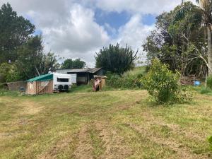 a field with a house and a rv at Private Caravan and facilities - Tarzali Valley Veiws in Tarzali