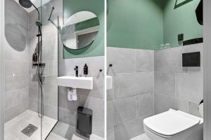 y baño con aseo, lavabo y espejo. en Best Western Plus Hotel Kungens Kurva, en Estocolmo