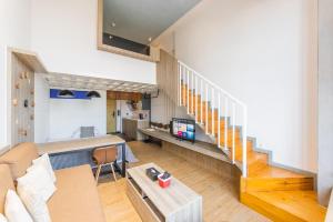 Kuchyň nebo kuchyňský kout v ubytování Lavender Apartment Branch