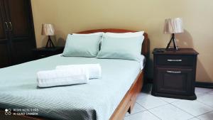 Un pat sau paturi într-o cameră la Departamento Frente a la Plaza Sucre de Tarija, wifi, ascensor, garaje extra
