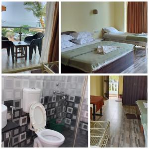 a collage of pictures of a hotel room at Casa de joana deluxe in Calangute