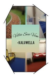 a collage of photos of a room with a bed at Villa Sea View in Galle