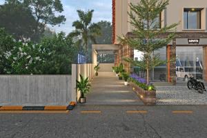 a rendering of a sidewalk in front of a building at The Sky Imperial Hotel Kailash in Jamnagar