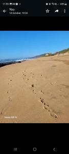 a picture of a beach with footprints in the sand at Carisford in Clansthal