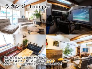 鐮倉的住宿－WE HOME STAY Kamakura, Yuigahama - Vacation STAY 67095v，客厅和客厅的照片拼合在一起