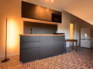 Kuchyň nebo kuchyňský kout v ubytování Reet am Rhein-Heuboden, Eröffnungsangebot