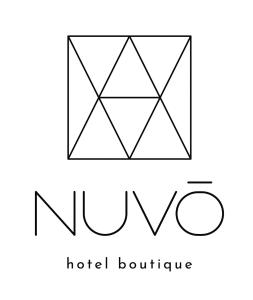 logotipo en blanco y negro para un hotel boutique en Nuvō Hotel Boutique en Oviedo
