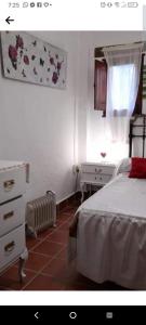 コルドバにあるLas Solanas del Pilarのベッドルーム1室(ベッド1台、ドレッサー、窓付)