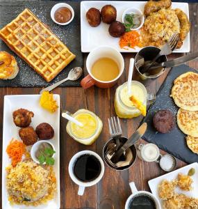 Možnosti zajtrka za goste nastanitve Gite Urbain Mafate Café