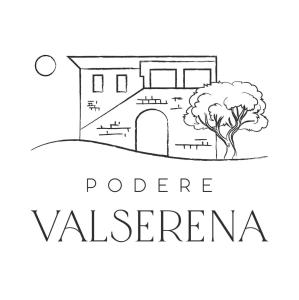eine Zeichnung von einem Haus und einem Baum in der Unterkunft Podere Valserena in Monteroni dʼArbia