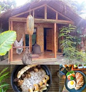 a plate of food in front of a house at Herbs Guest House and Restaurant near the Sea in Moalboal