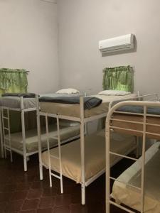 grupa łóżek piętrowych w pokoju w obiekcie Stella Hostel Copán w mieście Copán