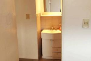een badkamer met een wastafel en een spiegel bij VistAndes alojamiento in Guaymallen