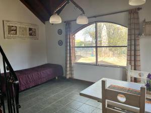 una camera da letto con un letto e una grande finestra di El Cortijo del Chorrillo a San Luis Altre 6 foto
