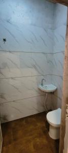 y baño con lavabo y aseo. en Hotel Amrit shree, en Ujjain