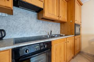 cocina con fregadero y lavavajillas en Fior d'Alpe Apartment en Livigno
