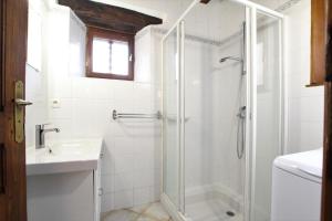a bathroom with a shower and a sink at Gaztelia in Saint-Jean-le-Vieux +22 photos