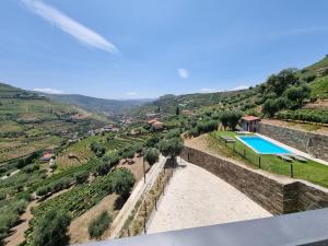 a villa with a swimming pool on a hill at Casa das Marucas in Peso da Régua