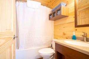 Ένα μπάνιο στο The Fox Den Cabin #14 at Blue Spruce RV Park & Cabins +21 φωτογραφίες