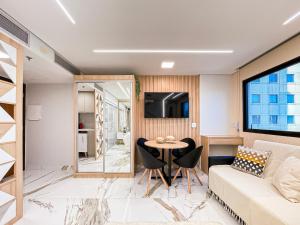 Χώρος καθιστικού στο M N Flats - Flat Dentro Do Hotel WI Av Ibirapuera 2927