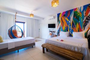 Pousada Solarium de Gostoso客房内的一张或多张床位