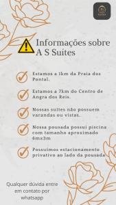 un panneau indiquant interimacrosisosaosaosaosaosaosaosaosaosaosaosaosa dans l'établissement A S Suites, à Angra dos Reis