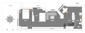 Plán poschodí v ubytovaní Art Room Boutique Apartment