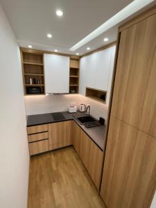 Kuchyň nebo kuchyňský kout v ubytování Perla Lux 2 Apartments