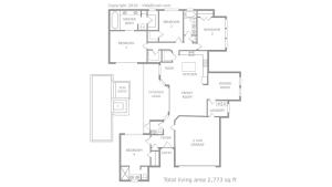 un plan d'étage d'une maison dans l'établissement Paradise at Providence - Exclusive 4 bed pool home, à Orlando