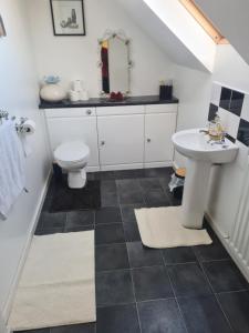 a bathroom with a sink and a toilet at Ensuite spare room in family home Dudley in Sedgley
