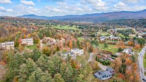 an aerial view of a home in the forest at Mountainside at Stowe in Stowe