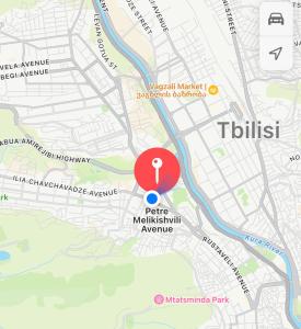 a red dot on a map at Hotel type rooms on avenue Melikishvili, city center in Tbilisi City