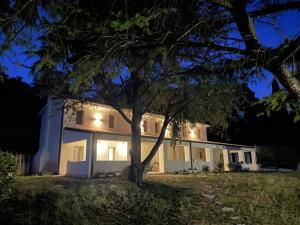 a white house with a tree in front of it at BeB La Nociaia in Tavullia