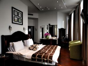 Katil atau katil-katil dalam bilik di Hotel Zeder Garni