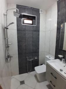 伊斯梅爾雷的住宿－Istisu Valley Spa，带淋浴、卫生间和盥洗盆的浴室