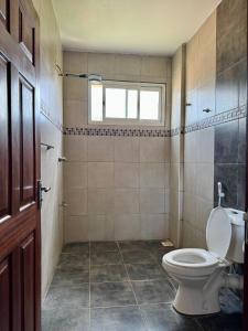 ein Bad mit einem WC und einem Fenster in der Unterkunft Hillsview Apartment in Voi