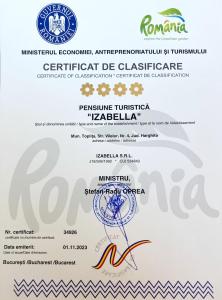 una lettera di autorizzazione per pubblicare un diploma falso di PENSIUNEA IZABELLA, Vila Cocket a Topliţa