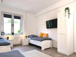 Ruang duduk di Monteurwohnung mit Balkon