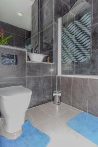 a bathroom with a toilet and a sink at One Bedroom apartment Serviced apartment Smethwick flat 320 in Birmingham