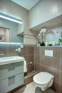 ein Bad mit einem WC und einem Waschbecken in der Unterkunft Romantique 150m2 4CH proche de L'Opéra - Clim in Paris