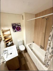 a bathroom with a sink and a toilet and a tub at Apartamento Plaza de los Naranjos in Marbella