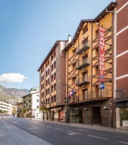 a building on the side of a street at Hotel Sant Jordi by ALEGRIA in Andorra la Vella