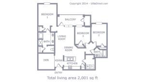 a floor plan at Chantilly Condo - closer to Disney and Universal in Orlando