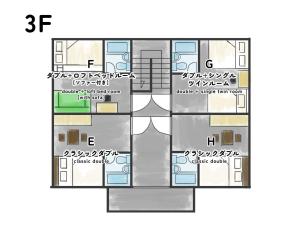 a floor plan of a building with different numbers at We Home-Hostel & Kitchen- - Vacation STAY 45995v in Ichikawa