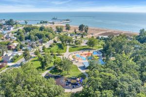 an aerial view of a park with a water park at Park Bungalow - Seacliff Beach Suites in Leamington
