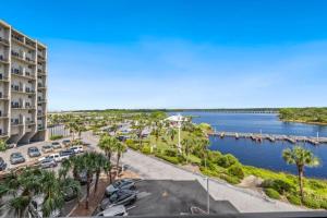 an aerial view of a parking lot with a marina at Pinnacle Port 304A in Panama City