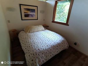 a bedroom with a bed and a window at Riverside Studio- Hush Valley Lodge in Río Blanco