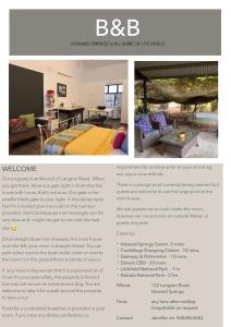 página de un sitio web con cama y sala de estar en Quiet Rural Retreat en Howard Springs