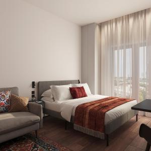 Кровать или кровати в номере Blueloft 65 I Cosy Apartment with Balcony